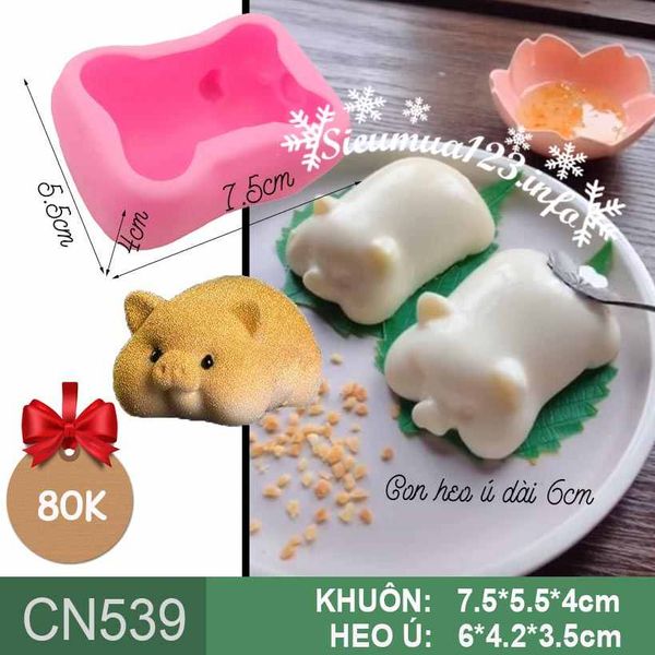 Khuôn silicon làm rau câu con heo ú 6cm ( CN539 )