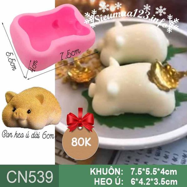 Khuôn silicon làm rau câu con heo ú 6cm ( CN539 )
