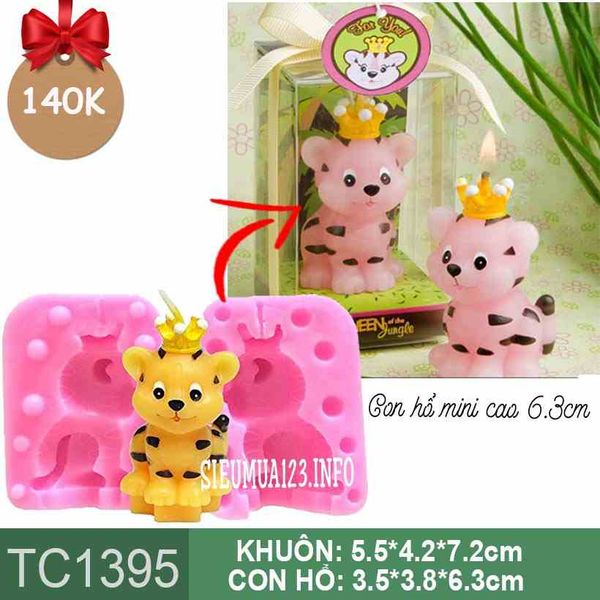 Khuôn silicon con hổ mini cao 6,3cm ( TC1395 )