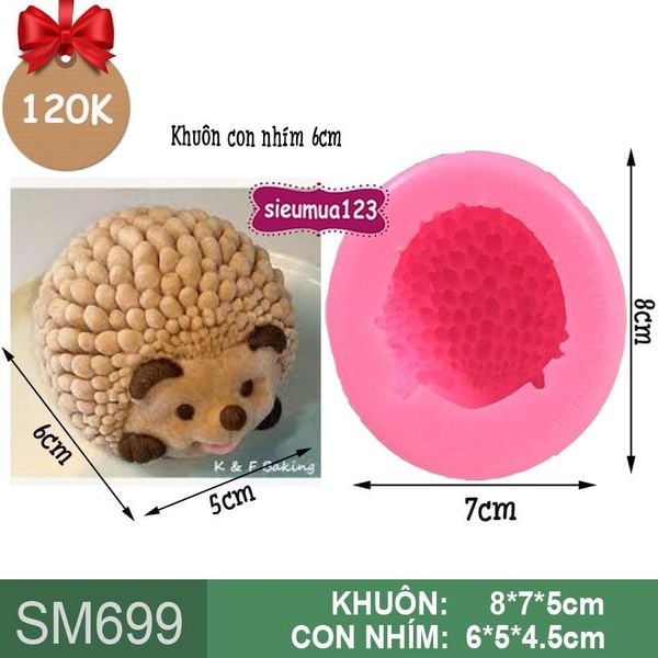Khuôn silicon làm rau câu con nhím to 6cm ( SM699 )