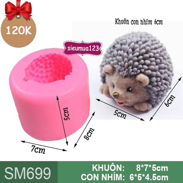 Khuôn silicon làm rau câu con nhím to 6cm ( SM699 )