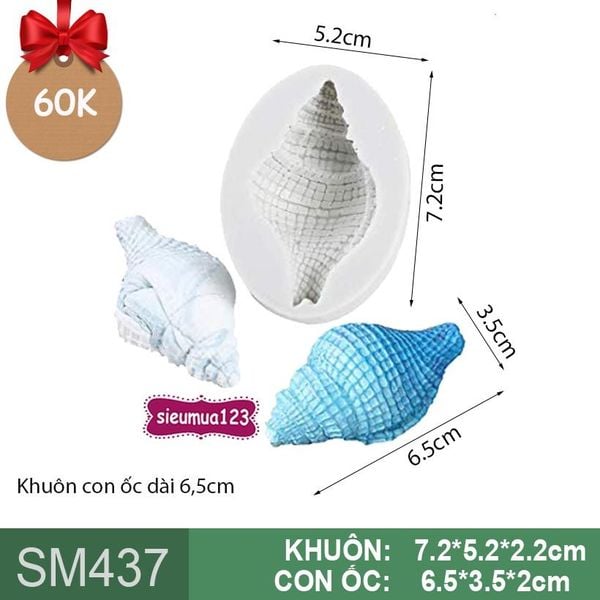 Khuôn silicon con ốc dài 6,5cm ( SM437 )