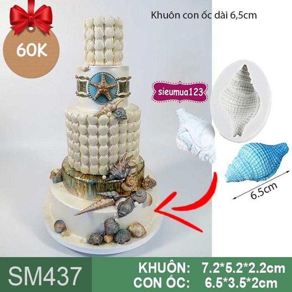 Khuôn silicon con ốc dài 6,5cm ( SM437 )