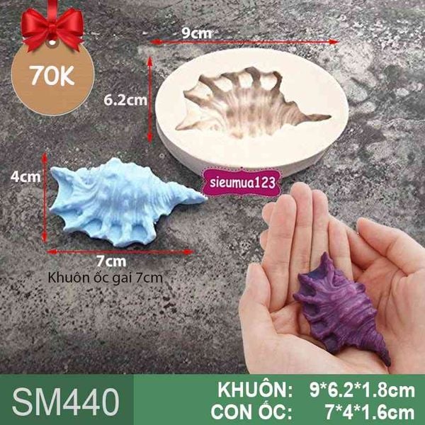 Khuôn silicon con ốc gai 7cm ( SM440 )