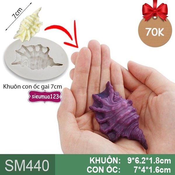 Khuôn silicon con ốc gai 7cm ( SM440 )