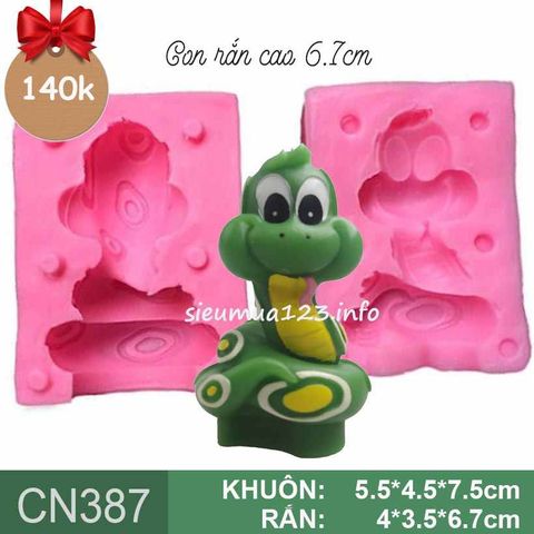 Khuôn rau câu silicon 4d : Khuôn con rắn 6,7cm ( CN387 )