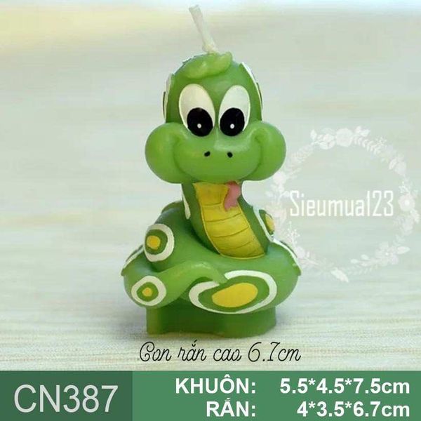 Khuôn rau câu silicon 4d : Khuôn con rắn 6,7cm ( CN387 )