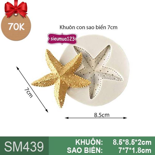 Khuôn silicon con sao biển cánh nhọn 7cm ( SM439 )
