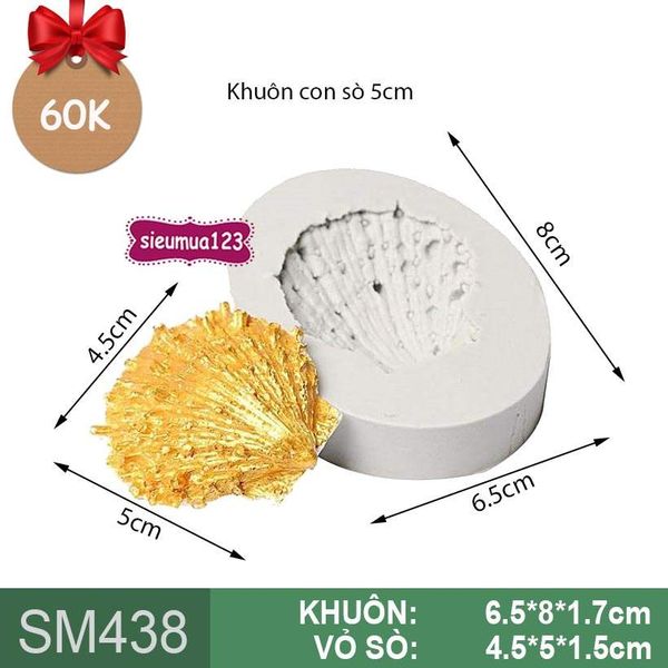Khuôn silicon con sò 5cm ( SM438 )