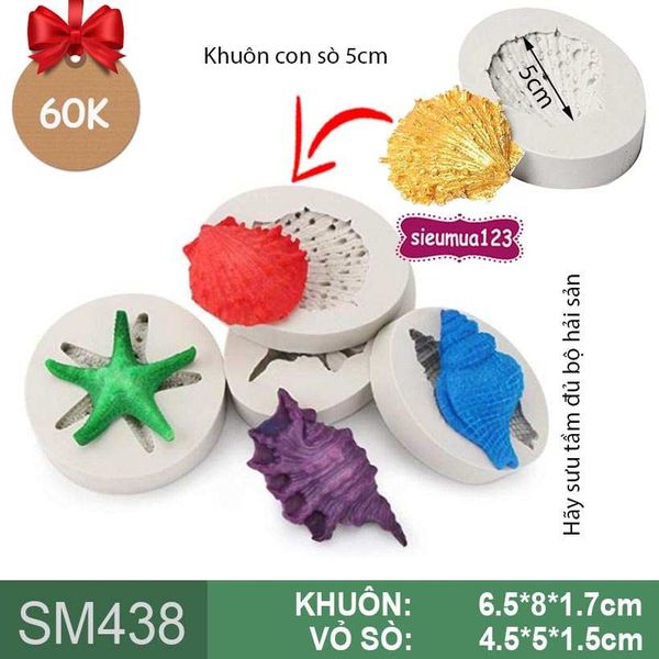 Khuôn silicon con sò 5cm ( SM438 )