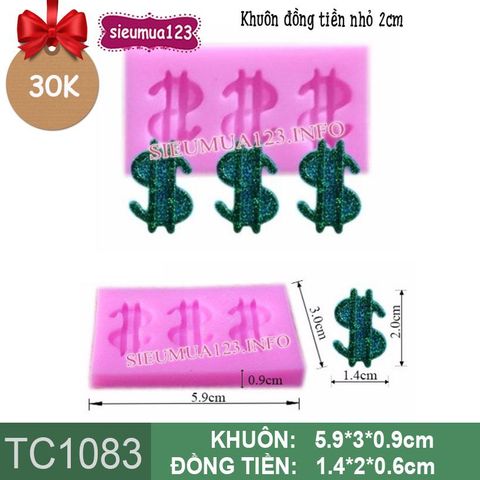 Khuôn silicon 3 đồng tiền nhỏ 2cm ( TC1083 )