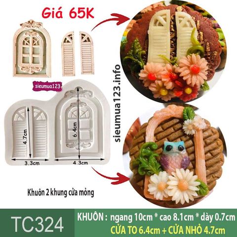 Khuôn silicon làm bánh trung thu 2 khung cửa mỏng ( TC324 )