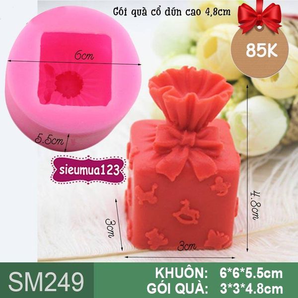 Khuôn silicon gói quà cổ dún cao 4,8cm ( SM249 )