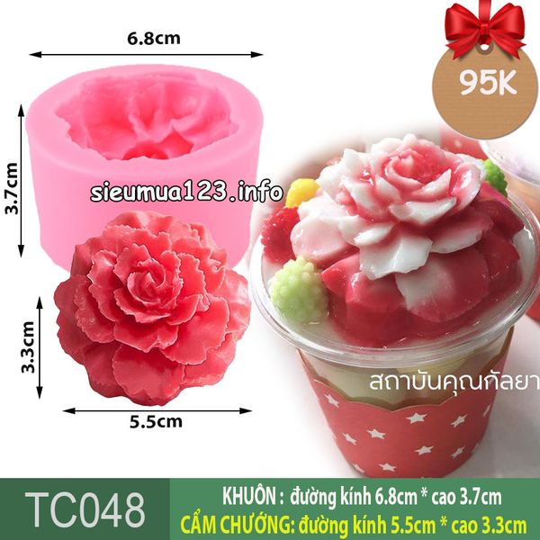 Khuôn silicon Hoa Cẩm Chướng 5,5cm ( TC048 ) có đế dày
