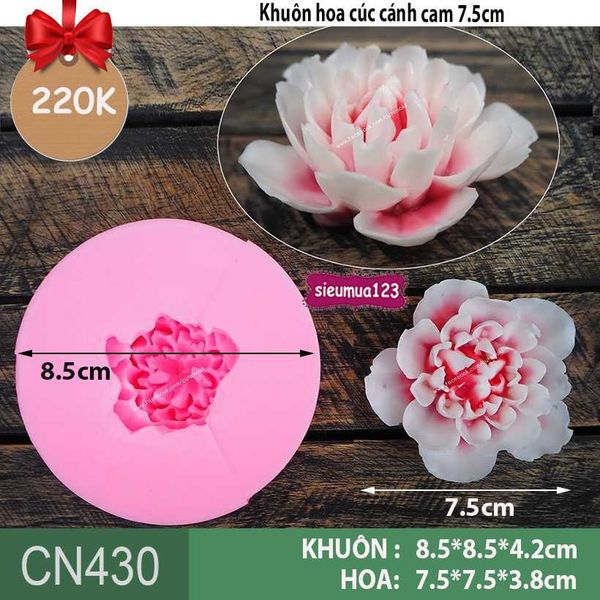 Khuôn silicon hoa cúc cánh cam 7,5cm ( CN430 ) làm rau câu