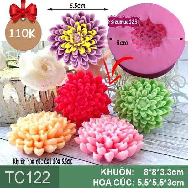 Khuôn rau câu silicon hoa cúc đại đóa 5.5cm ( TC122 )