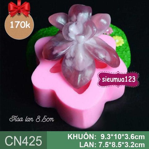 Khuôn rau câu silicon 4d : Khuôn hoa lan 8,5cm ( CN425 )