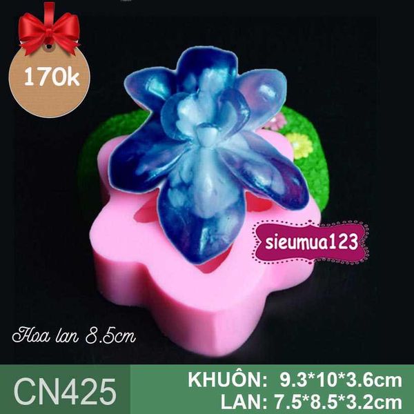 Khuôn rau câu silicon 4d : Khuôn hoa lan 8,5cm ( CN425 )