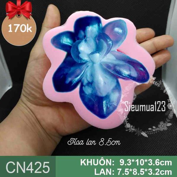 Khuôn rau câu silicon 4d : Khuôn hoa lan 8,5cm ( CN425 )
