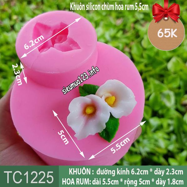 Khuôn silicon chùm hoa rum kèm lá 5,5cm ( TC1225 )