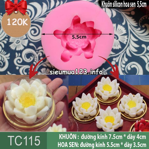 Khuôn silicon hoa sen 2 tầng 5,5cm ( TC115 )