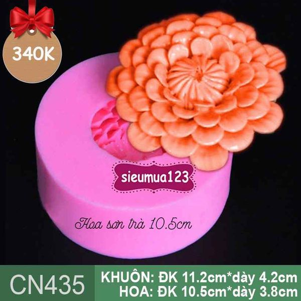 Khuôn silicon hoa sơn trà to nhiều tầng cánh 10,5cm ( CN435 )