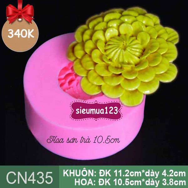 Khuôn silicon hoa sơn trà to nhiều tầng cánh 10,5cm ( CN435 )