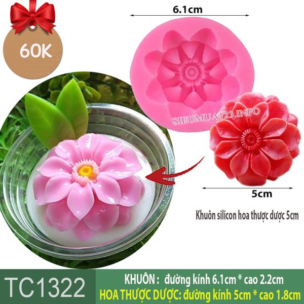 Khuôn silicon hoa thược dược 5cm ( TC1322 )