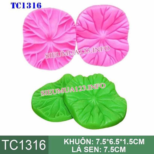 Khuôn silicon bộ ép lá sen trung 7,5cm ( TC1316 )