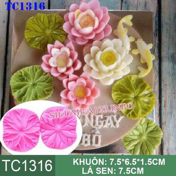 Khuôn silicon bộ ép lá sen trung 7,5cm ( TC1316 )