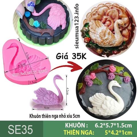 Khuôn silicon làm bánh trung thu thiên nga nhỏ xíu 5cm ( SE35 )