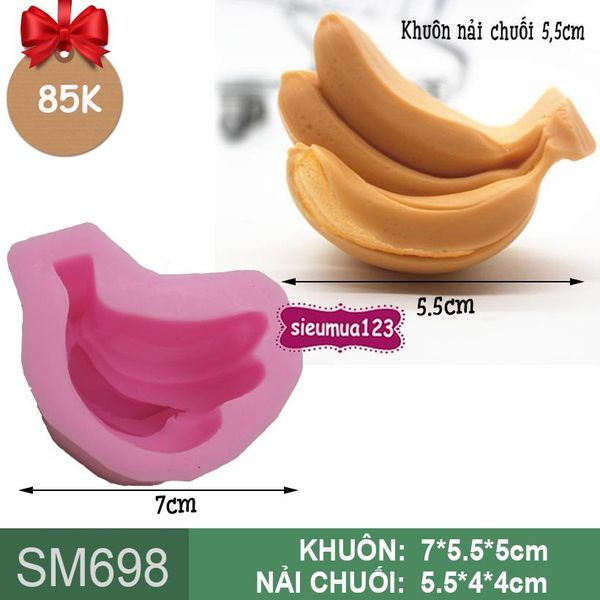 Khuôn silicon nải chuối nghiêng 5,5cm ( SM698 )