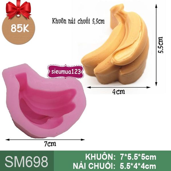 Khuôn silicon nải chuối nghiêng 5,5cm ( SM698 )