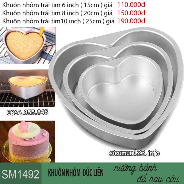 Khuôn nhôm đúc liền cao cấp hình trái tim ( SM1492 ) khuôn dày