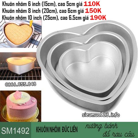 Khuôn nhôm đúc liền cao cấp hình trái tim ( SM1492 ) khuôn dày