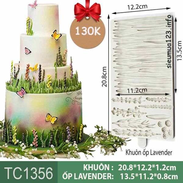 Khuôn Fondant Ốp Viền Hoa Lavender 13,5cm ( TC1356 )