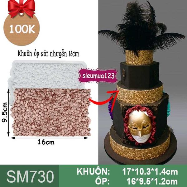Khuôn silicon ốp viền sỏi nhuyễn 16cm ( SM730 )