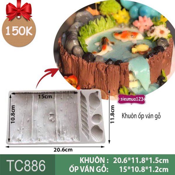 Khuôn silicon ốp viền ván gỗ 15cm ( TC886 )