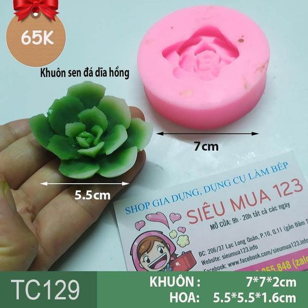 Khuôn silicon làm rau câu Sen Đá Dĩa 5cm ( TC129 )