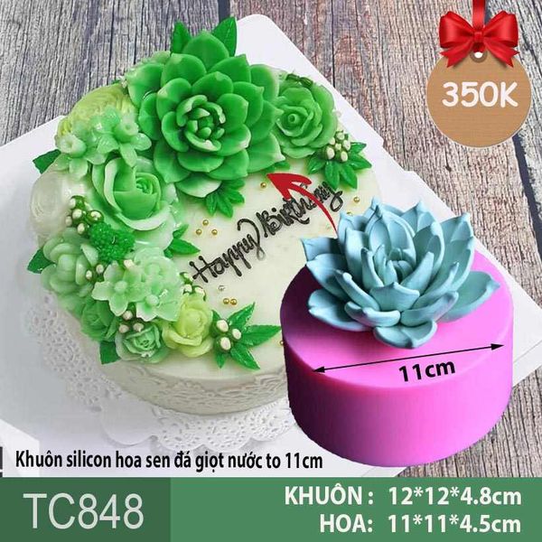 Khuôn silicon sen đá giọt nước to 11cm ( TC848 ) làm rau câu