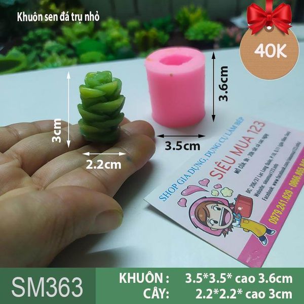 Khuôn silicon làm rau câu cây sen đá trụ nhỏ 3cm ( SM363 ) ( CN228 )