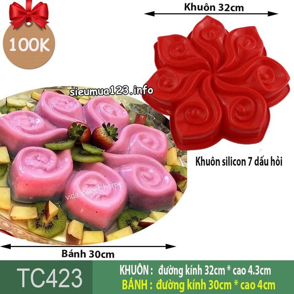 Khuôn silicon làm bánh rau câu xoắn 7 dấu hỏi lớn 30cm ( TC423 ) CÒN NHIỀU