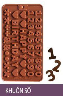 Khuôn silicon 4d : Khuôn số nâu ( SE616 )