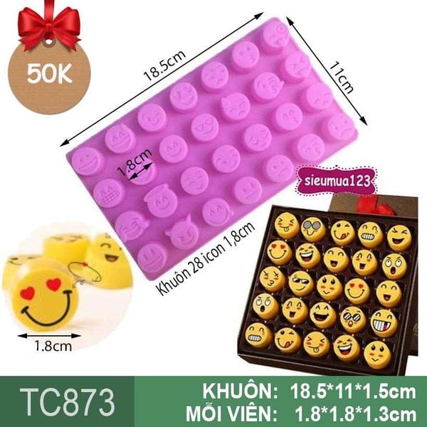 Khuôn silicon thạch trà sữa 28 icon 1,8cm ( TC873 ) CÒN NHIỀU