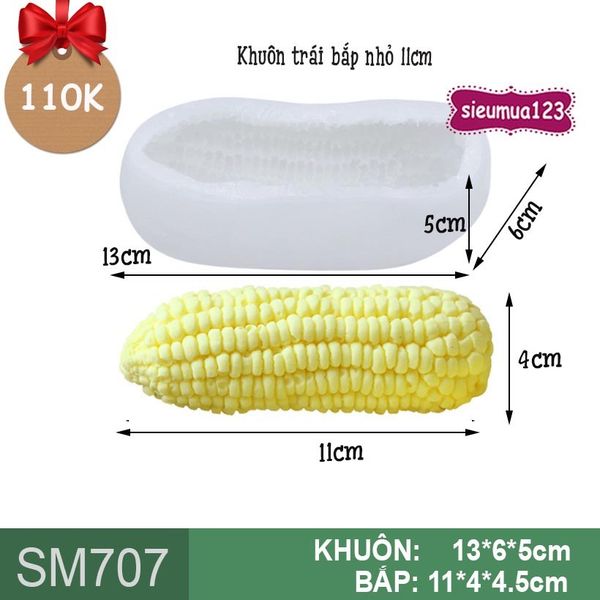 Khuôn silicon trái bắp nhỏ 11cm ( SM707 )