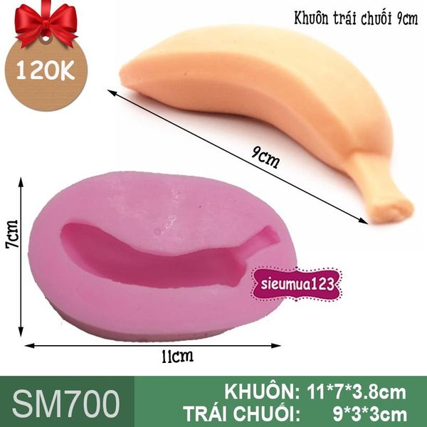Khuôn silicon làm rau câu trái chuối 9cm ( SM700 )