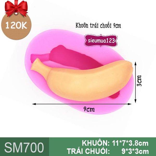 Khuôn silicon làm rau câu trái chuối 9cm ( SM700 )