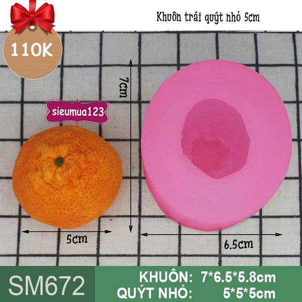 Khuôn silicon làm rau câu trái quýt nhỏ 5cm ( SM672 )