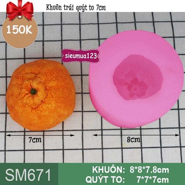 Khuôn silicon làm rau câu trái quýt to 7cm ( SM671 )