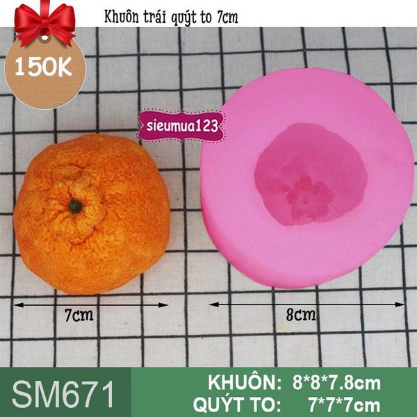 Khuôn silicon làm rau câu trái quýt nhỏ 5cm ( SM672 )